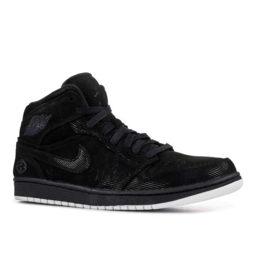 Air Jordan 1 Mid Suit and Sneakers Black 2014 630767-045